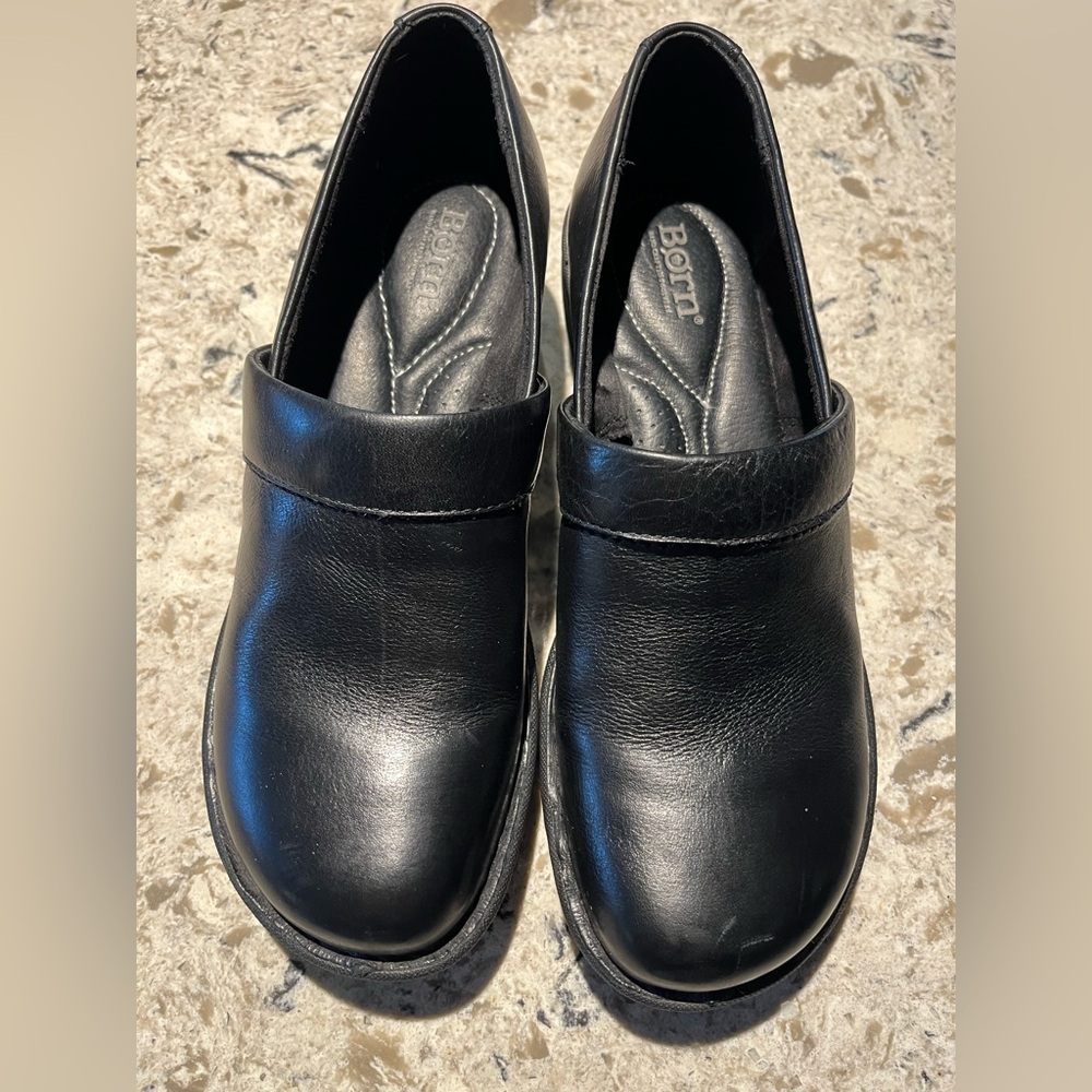 Born Black Leather Mules
